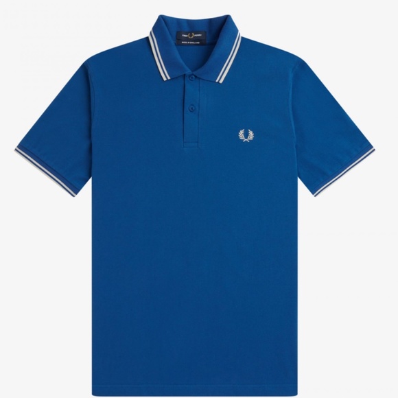 Fred Perry M12 Polo Shirt in Royal Tipping Collar Size 40" - MSRP $110 - BNWT - Picture 1 of 4